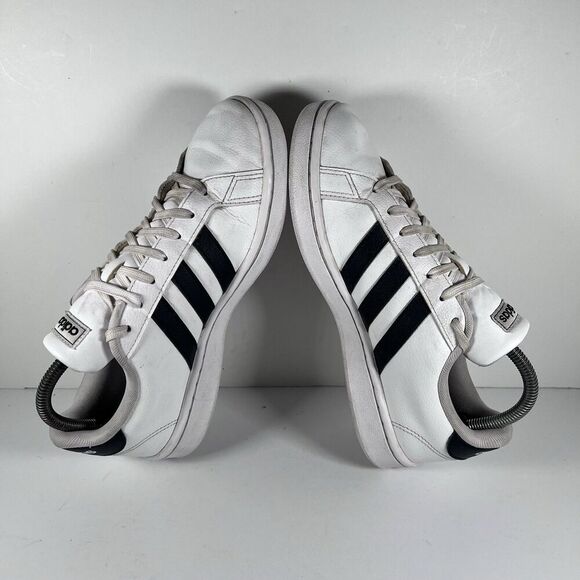 Adidas Grand Court White Black Lace Up Shoes Sneakers Women's Size 8.5 F36483 - Picture 5 of 8